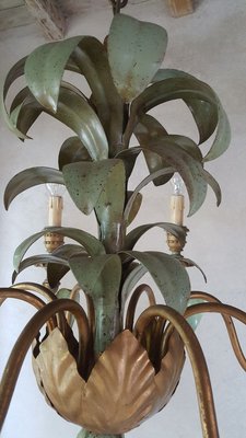 Lacquered Tin and Wood Chandelier, 1973-VYP-632286