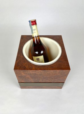 Lacquered Wood & Brass Ice Bucket by Tommaso Barbi, Italy, 1970s-LYQ-1171467