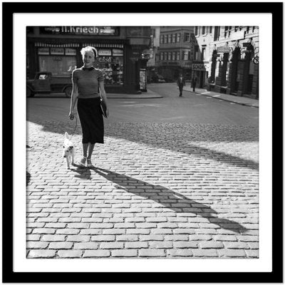 Lady Walking the Dog at Cafe Kriech, Stuttgart Germany, 1935-DYV-988167