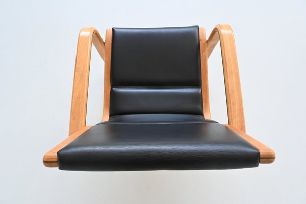 Lamello Lounge Chair in Black Leather by Yngve Ekström for Swedese, 1960s-BXV-2021740