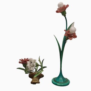 Lamps with Murano Glass Flowers from Bacci Florence, Set of 2-RPW-1773514