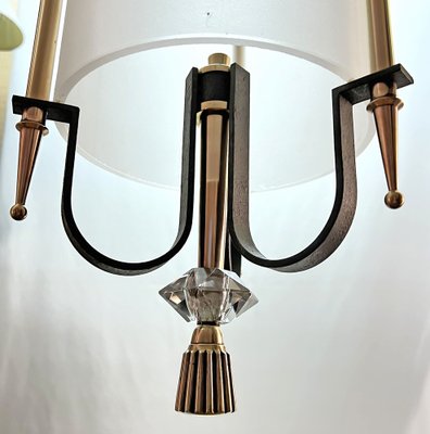 Lantern Hanging Light in Wrought Iron and Bronze, 1940s-AWH-1450795