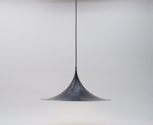 Larbe Black Semi Pendant Lamp by Claus Bonderup & Torsten Thorup for Fog & Mørup, 1970s-KQB-620737