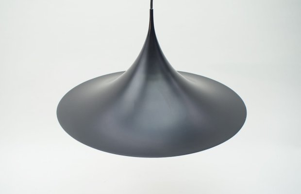 Larbe Black Semi Pendant Lamp by Claus Bonderup & Torsten Thorup for Fog & Mørup, 1970s-KQB-620737