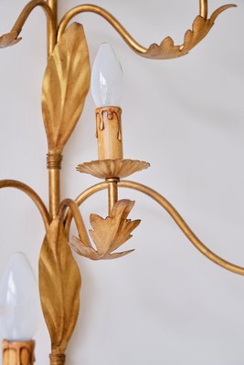 Large 10 Arm Gilded Wall Light by Banci Firenze, Italy, 1960s-FMT-1438385