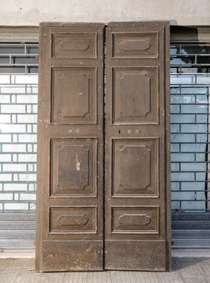 Large 17th Century Louis XIV Double Door with Signs and Traces of Lacquering Decorations, Italy-RAQ-2033394