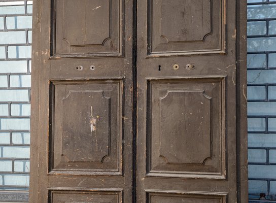 Large 17th Century Louis XIV Double Door with Signs and Traces of Lacquering Decorations, Italy-RAQ-2033394