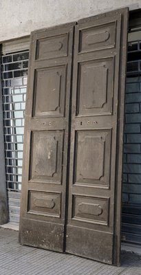 Large 17th Century Louis XIV Double Door with Signs and Traces of Lacquering Decorations, Italy-RAQ-2033394