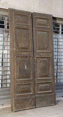 Large 17th Century Louis XIV Double Door with Signs and Traces of Lacquering Decorations, Italy-RAQ-2033394