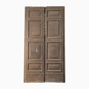 Large 17th Century Louis XIV Double Door with Signs and Traces of Lacquering Decorations, Italy-RAQ-2033394