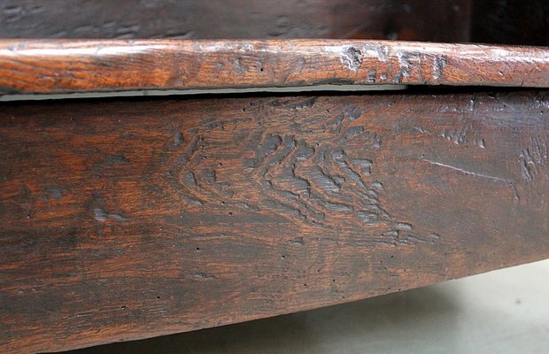 Large 17th Century Oak Bench with High Backsplash-RVK-742448