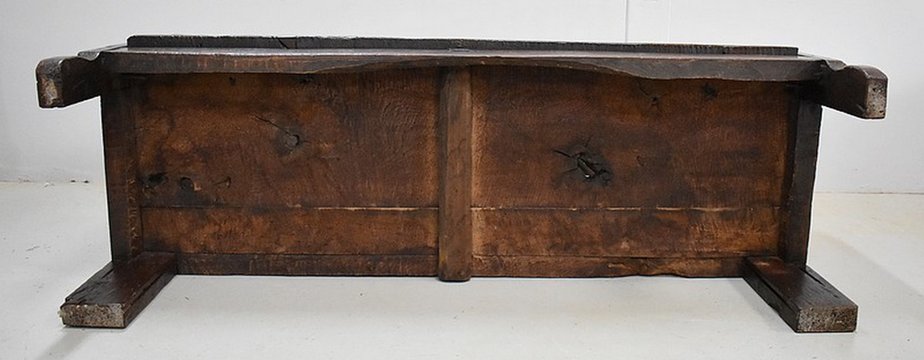 Large 17th Century Oak Bench with High Backsplash-RVK-742448