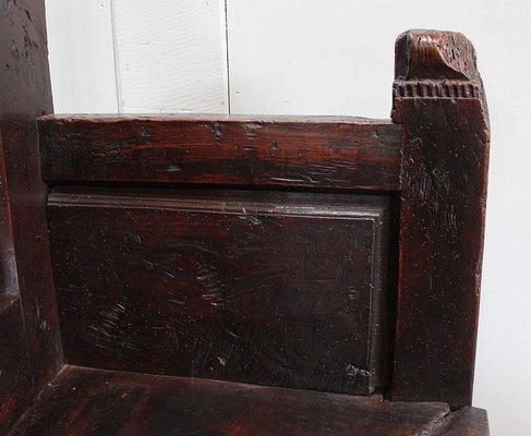 Large 17th Century Oak Bench with High Backsplash-RVK-742448