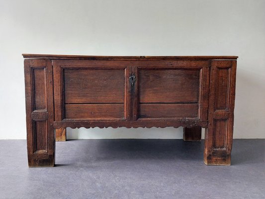 Large 17th Century Panelled Oak Coffer-NV-1324759