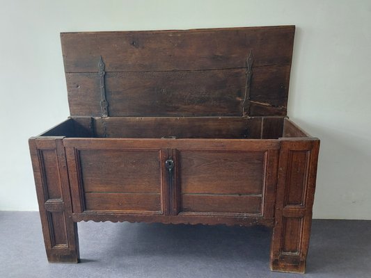 Large 17th Century Panelled Oak Coffer-NV-1324759