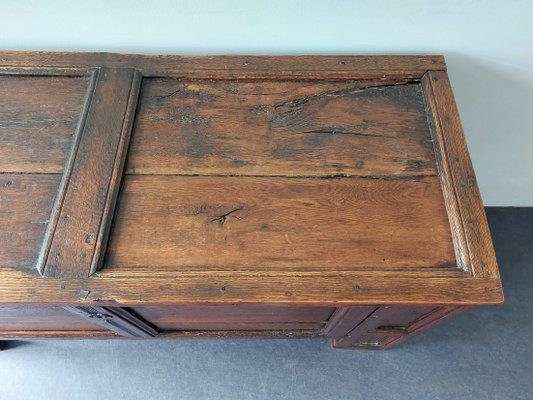 Large 17th Century Panelled Oak Coffer-NV-1324759