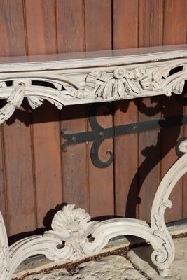 Large 18th Century Carved and Molded Console Table in Walnut and Oak-KMQ-1449676