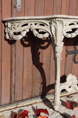 Large 18th Century Carved and Molded Console Table in Walnut and Oak-KMQ-1449676