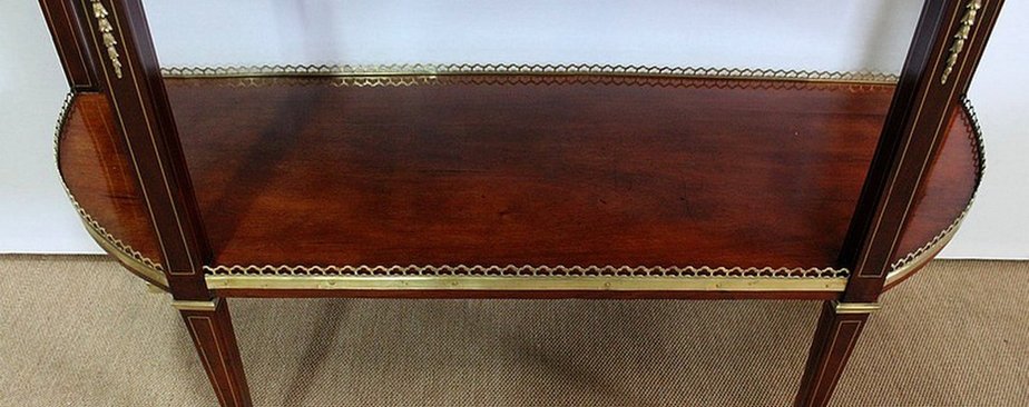 Large 18th Century Louis XVI Style Mahogany and Marble Console Table-RVK-963048