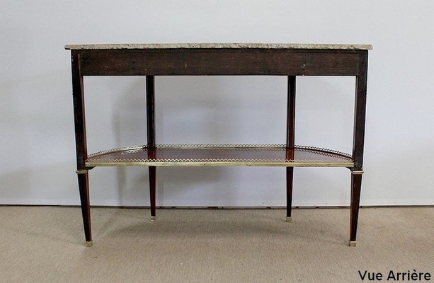 Large 18th Century Louis XVI Style Mahogany and Marble Console Table-RVK-963048