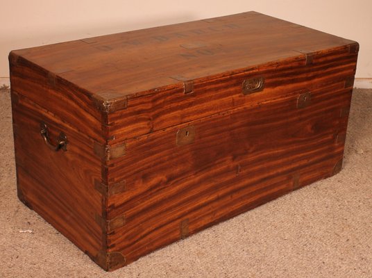 Large 19th Century Camphor Wood Campaign Chest-HPU-1420611