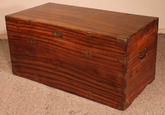 Large 19th Century Camphor Wood Campaign Chest-HPU-1420611