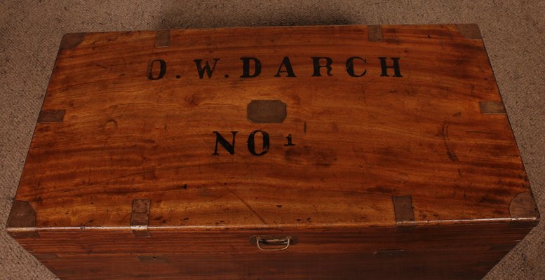 Large 19th Century Camphor Wood Campaign Chest-HPU-1420611