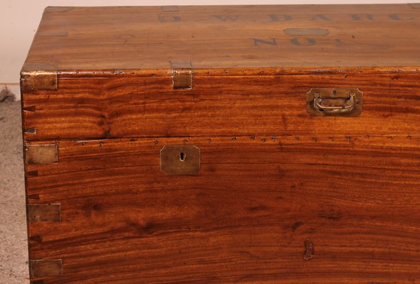 Large 19th Century Camphor Wood Campaign Chest-HPU-1420611