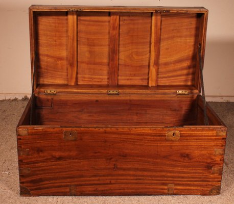 Large 19th Century Camphor Wood Campaign Chest-HPU-1420611