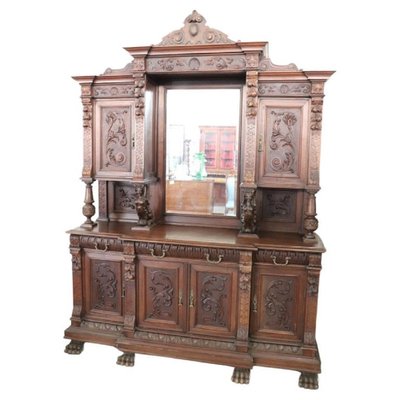 Large 19th Century Carved Walnut Sideboard-DCO-1742421