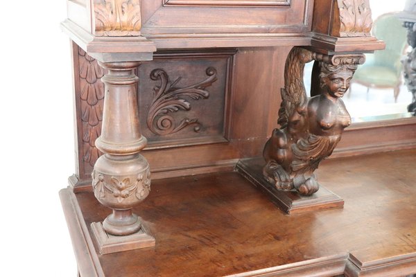 Large 19th Century Carved Walnut Sideboard-DCO-1742421