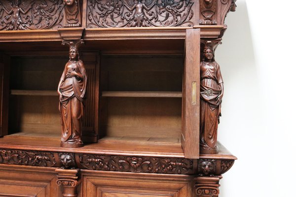 Large 19th Century Dutch Renaissance Revival Cabinet in Walnut & Oak, 1890s-WIP-1735252