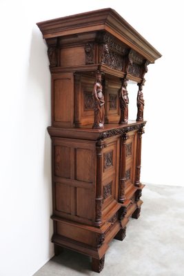 Large 19th Century Dutch Renaissance Revival Cabinet in Walnut & Oak, 1890s-WIP-1735252