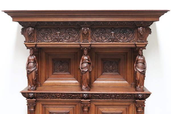 Large 19th Century Dutch Renaissance Revival Cabinet in Walnut & Oak, 1890s-WIP-1735252