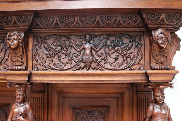 Large 19th Century Dutch Renaissance Revival Cabinet in Walnut & Oak, 1890s-WIP-1735252