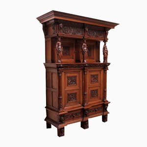 Large 19th Century Dutch Renaissance Revival Cabinet in Walnut & Oak, 1890s-WIP-1735252