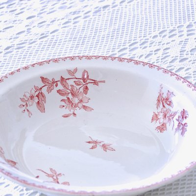 Large 19th Century Hollow Dish Favorite Pink Iron Earth from Sarregumines, 1890s-SHG-2021944