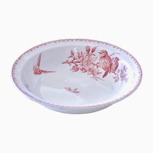 Large 19th Century Hollow Dish Favorite Pink Iron Earth from Sarregumines, 1890s-SHG-2021944