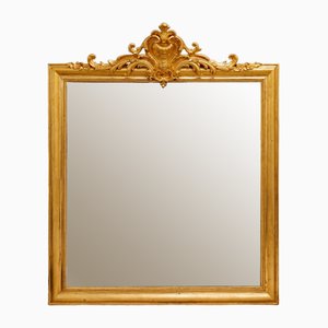 Large 19th Century Louis XV Trumeau Mirror in Gilded Wood with 24 Carat Leaf-UQL-1724127