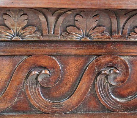 Large 19th Century Louis XVI Style Mahogany Console Table with Marble Top-RVK-705619