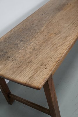 Large 19th Century Rustic French Elm & Oak Farmhouse Dining Table-XO-2035110