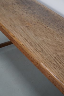 Large 19th Century Rustic French Elm & Oak Farmhouse Dining Table-XO-2035110