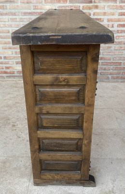 Large 20th Century Catalan Spanish Baroque Carved Walnut Tuscan Credenza or Buffet, 1900s-NOU-1718555