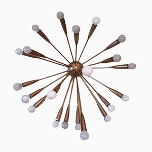 Large 21 Light Supernova Brass Sputnik Chandelier from Kalmar, 1950s-GVR-837955