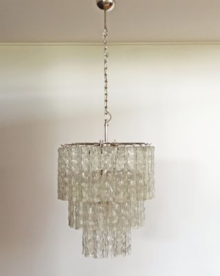 Large 3-Tier Murano Glass Tubular Chandelier, 1980s-FHZ-669121