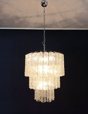 Large 3-Tier Murano Glass Tubular Chandelier, 1980s-FHZ-669121