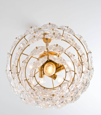 Large 5 Tiers and Gilt Metal Crystal Chandeliers from Kinkeldey, 1970s, Set of 2-VDW-961504