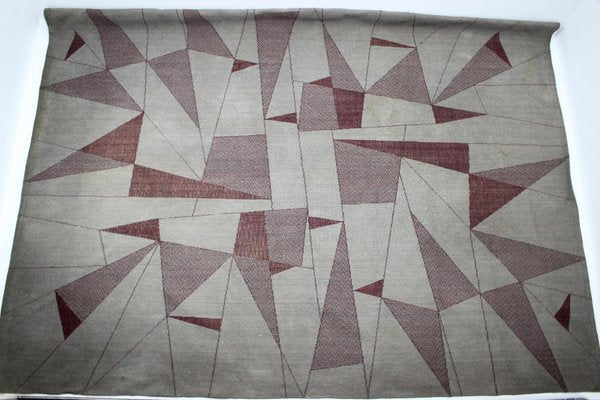 Large Abstract Geometric Rug, 1950s-TZ-848596