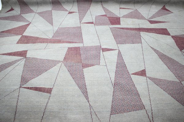 Large Abstract Geometric Rug, 1950s-TZ-848596