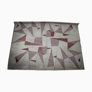 Large Abstract Geometric Rug, 1950s-TZ-848596